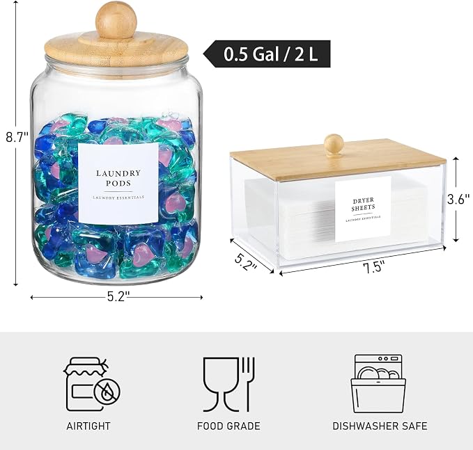 Glass Jars and Dryer Sheet Holder - Image 7
