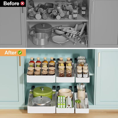 Delamu 3 Pack Pull Out Cabinet Organizer, 15.7"Deep Pull Out Drawers - Image 7
