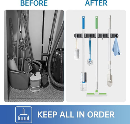ZONGOOL Mop and Broom Holder Wall Mount, Broom Organizer Mop and Broom Storage - Image 5