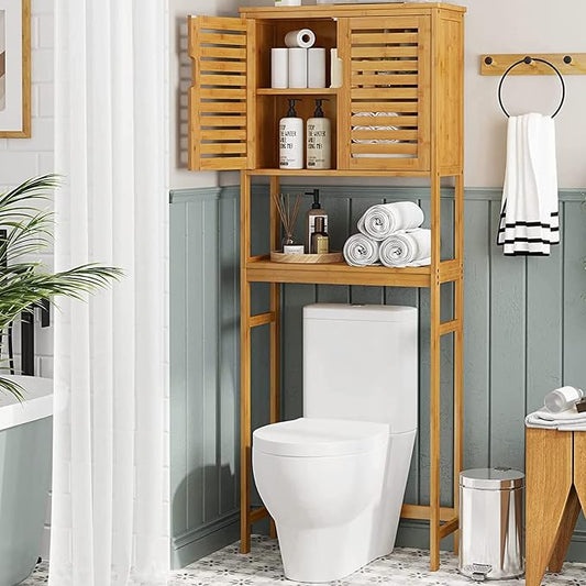 Over The Toilet Storage Cabinet, Tall Bathroom Cabinet Organizer by VIAGDO