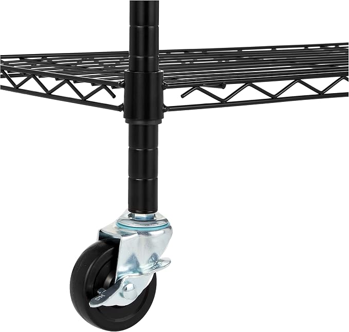 Amazon Basics 4-Shelf Adjustable, Heavy Duty Storage Shelving Unit on 3'' Wheel - Image 3