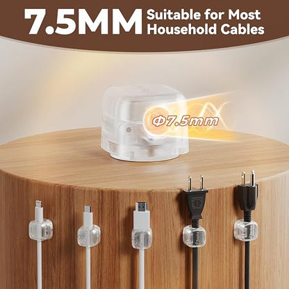 6Pack Rotatable Cord Organizer, Spring Cable Clips Desk Cable Management Cord - Image 3