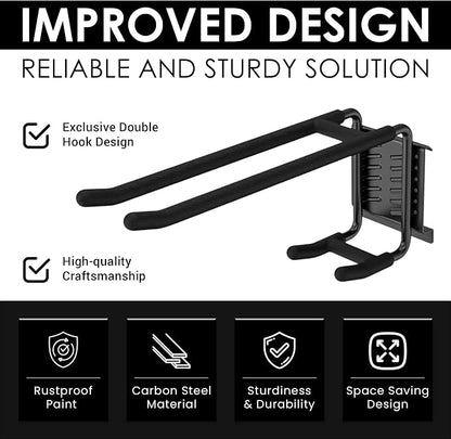 Feller 9-Piece Garage Slatwall Hook Kit – 6 Double Utility Hooks + 3 Mounting - Image 3