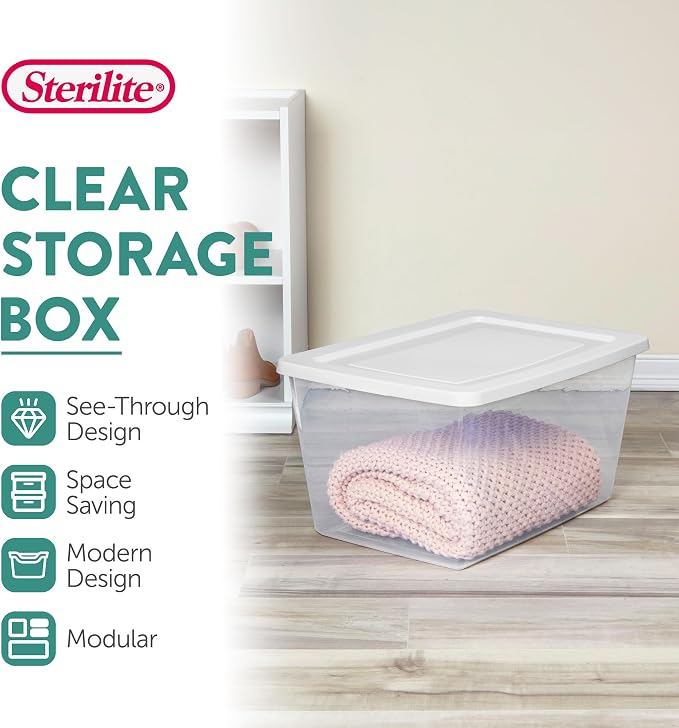 Sterilite 18 Pack Storage Boxes, Lightweight Home Organizers - Image 2