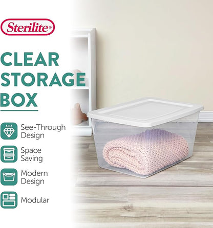 Sterilite 6-Pack Clear Storage Box, Stackable Container Bins - Image 2