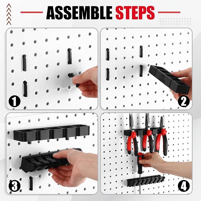 Junkin 6 Pcs Pegboard Screwdriver Holder and Pliers Organizer Set, Pegboard - Image 5