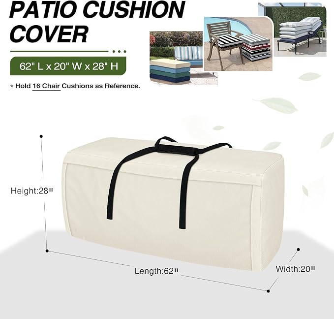 Porch Shield Outdoor Cushion Storage Bag 62 inch Waterproof Outside Storage Bags - Image 2