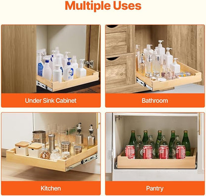 VEVOR Pull Out Cabinet Organizer, Soft Close Slide out Shelf, Heavy-Duty - Image 6
