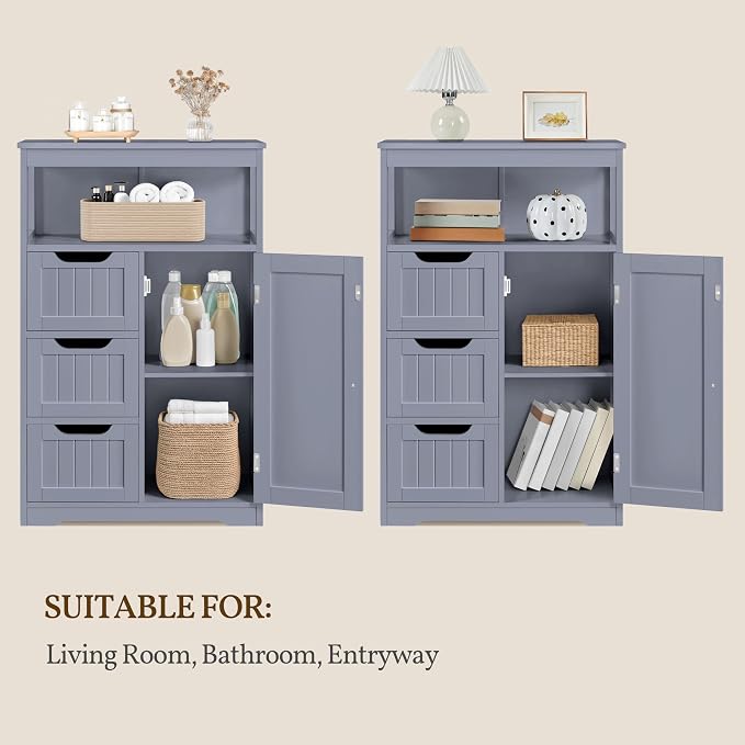 Yaheetech Bathroom Storage Cabinet, Wooden Bathroom Floor Cabinet - Image 10