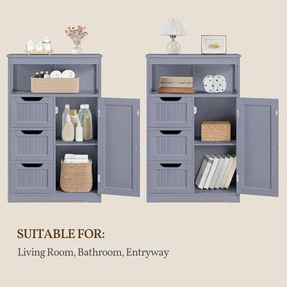 Yaheetech Bathroom Storage Cabinet, Wooden Bathroom Floor Cabinet - Image 10