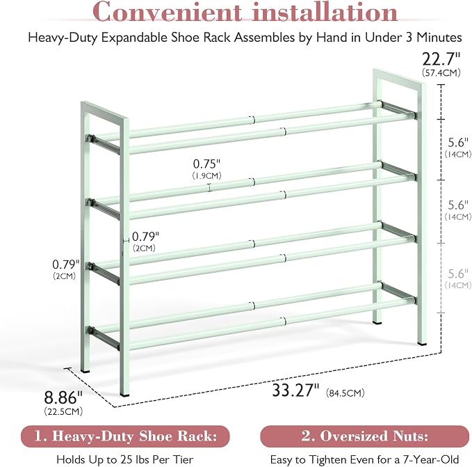 Bumusty 4-Tier Expandable Shoe Rack - Image 3