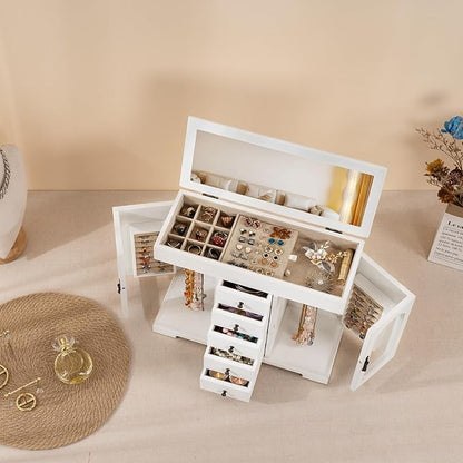 Miratino Jewelry Box for Women Girls, Wooden Jewelry Organizer Box - Image 5