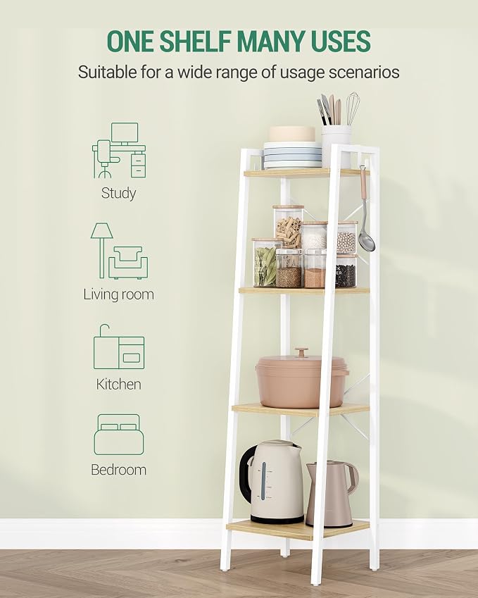 Hzuaneri Ladder Shelf, Freestanding Corner Storage Shelf | Bookcase - Image 4