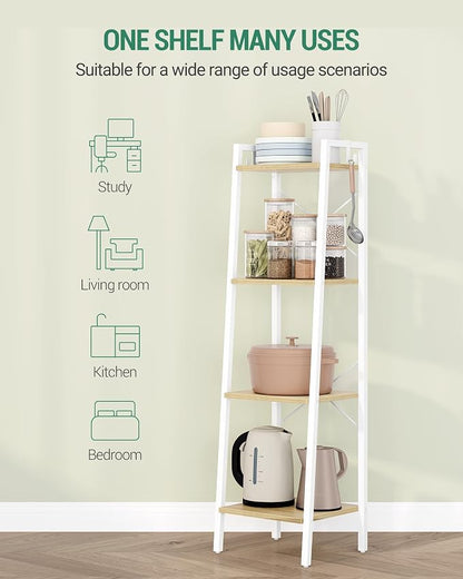Hzuaneri Ladder Shelf, Freestanding Corner Storage Shelf | Bookcase - Image 4