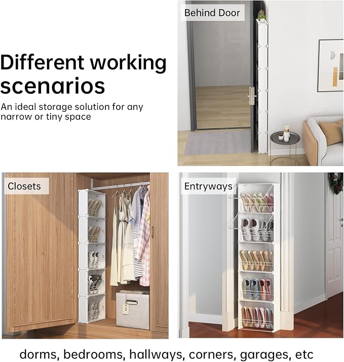 MAGINELS 5-Tier Slim Shoe Rack Organizer, Thin Storage Shelf - Image 4
