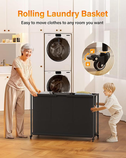 Laundry Hamper Laundry Basket: Rolling Laundry Basket Organizer - Image 3