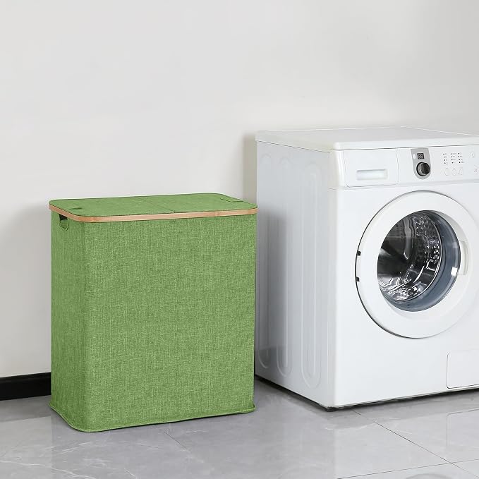 efluky Laundry Hamper with Lid, Double Laundry Hamper with 2 Removable Bags - Image 6