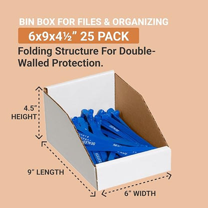 Aviditi Corrugated Cardboard Storage Bins, - Image 2