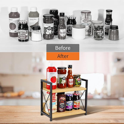 Giikin Countertop Shelf Organizer, 2 Tier Kitchen Spice Rack Organizer - Image 6