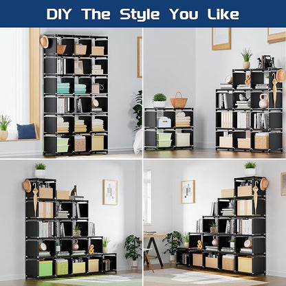 Mavivegue Book Shelf, 18 Cube Storage Organizer, DIY Bookcase, Metal Cube - Image 3