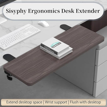 Sisyphy Ergonomics Desk Extender Tray, 29.5x9.5" Punch-Free Clamp on, Foldable - Image 2