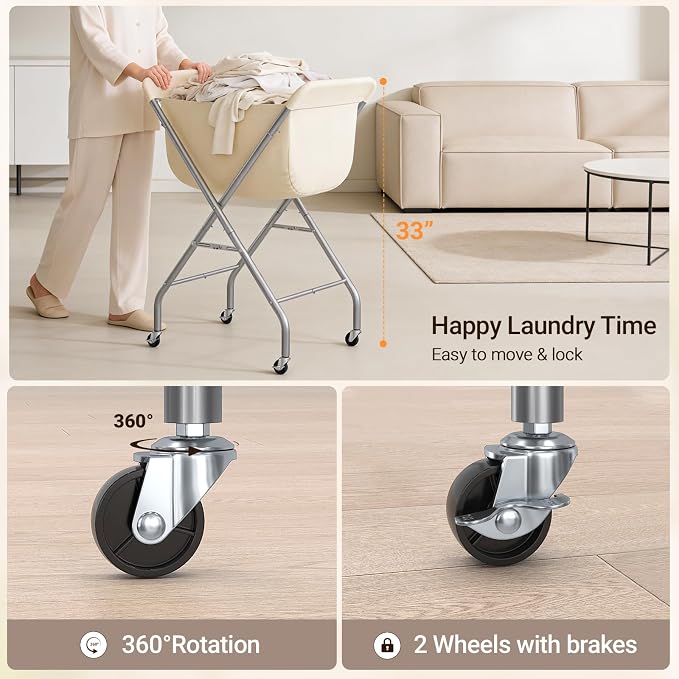 ELYKEN Collapsible Laundry Cart - Image 6
