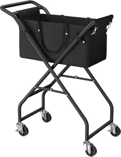 No-Bend Laundry Cart- Rolling Hamper by Unknown