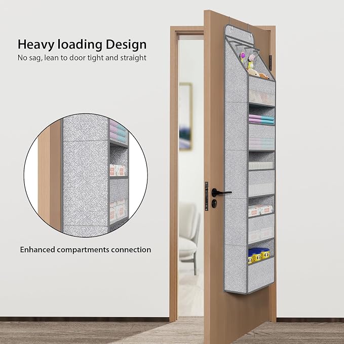Univivi 6-Shelf Over Door Hanging Organizer Fabric Baby Door Storage - Image 2