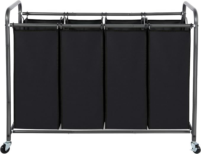 STO STO Laundry Sorter 4 Section, 4 Bag Laundry Hamper, Rolling Laundry Cart by STOSTO