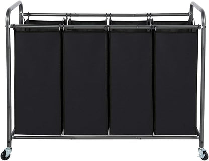 STO STO Laundry Sorter 4 Section, 4 Bag Laundry Hamper, Rolling Laundry Cart by STOSTO