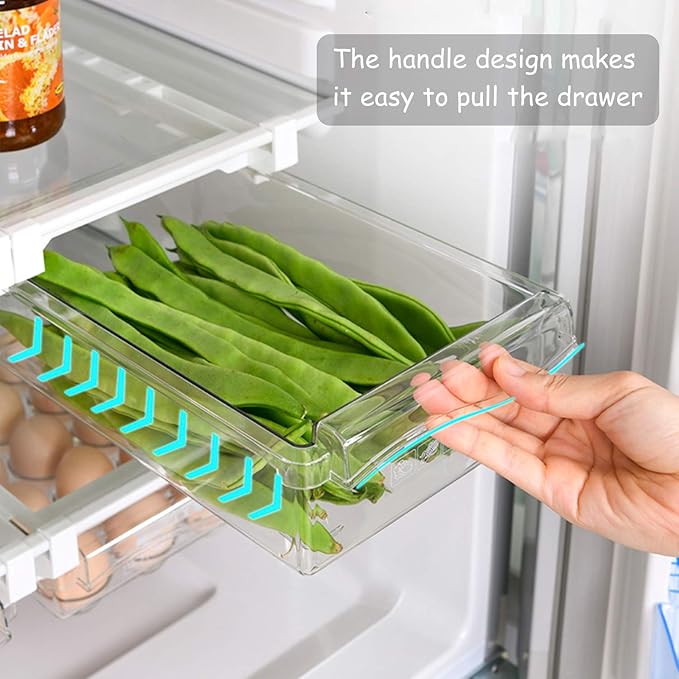 URALFA Fridge Drawer Organizer, Adjustable Refrigerator Drawers - Image 6