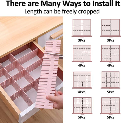 TWUTGAYW 14.5 in Pink DIY Grid Drawer Organizer - Image 6