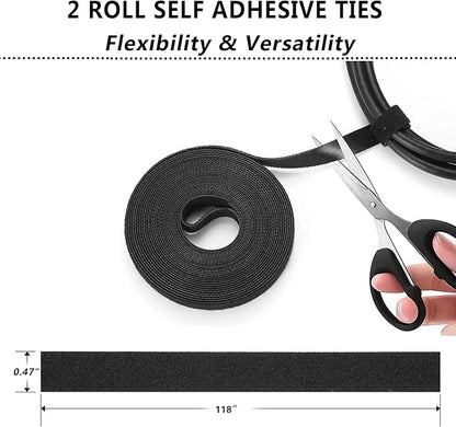 311Pcs Cable Management Organizer Kit 4 Cable Sleeve Split, 53Cable Clips - Image 6