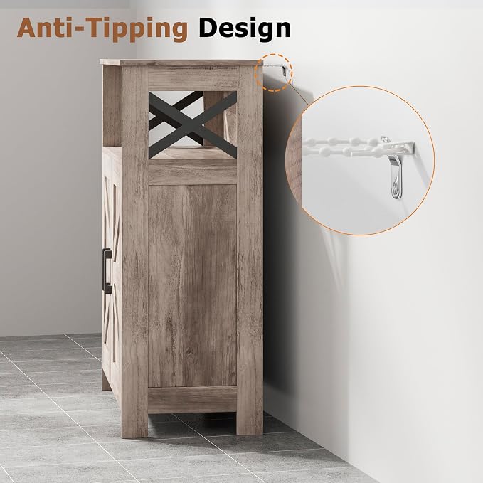 Homhedy Farmhouse Bathroom Storage Cabinet - Image 6