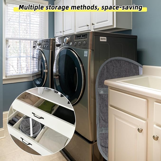 Collapsible Laundry Basket, 90L Tear Proof Mesh Pop-up Hamper | Foldable - Image 6