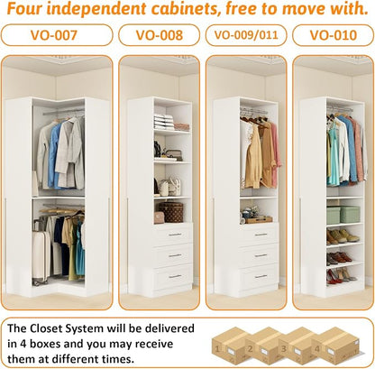 Vomavex Closet System with 4 sets, 101.9" Closet Organizer Systems with 6 - Image 5
