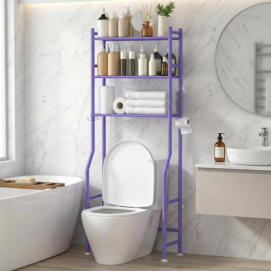 GloTika 3-Tier Over Toilet Storage, 150lb Capacity, Carbon Steel, Freestanding by QualityHomewareTimlessComfort