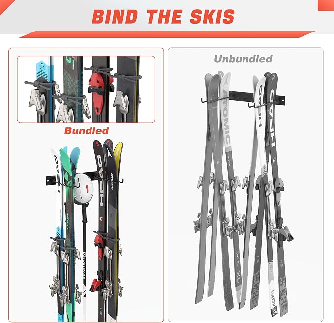 WALMANN Garage Ski Rack, Indoor Ski Hangers - Image 5