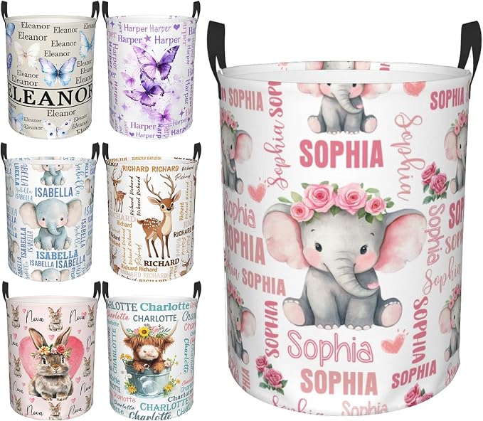 Custom Name Laundry Hamper, Personalized Laundry Baskets by PersonalizedGift