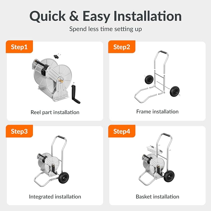Giraffe Tools Garden Hose Reel Cart - Image 6