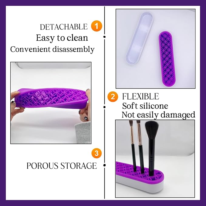 TANG SONG 1 PC Silicone Make up Brush Holder Cosmetic Storage Box Desktop - Image 3
