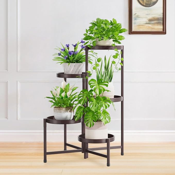 iDavosic.ly 5 Tier Large Plant Stand Indoor, 10 Inch Wide Tall Corner Metal by iDavosicly