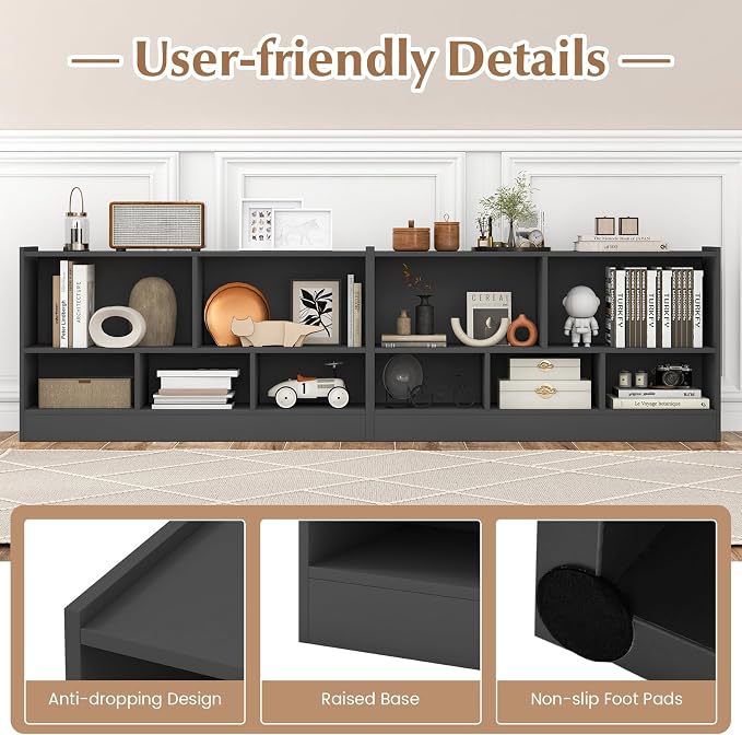 Giantex 5-Cube Bookcase, Freestanding 3-Tier Bookshelf - Image 5