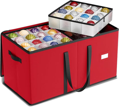 SONGMICS Christmas Ornament Storage Box, Dual Zippers, Stackable Christmas by Unknown