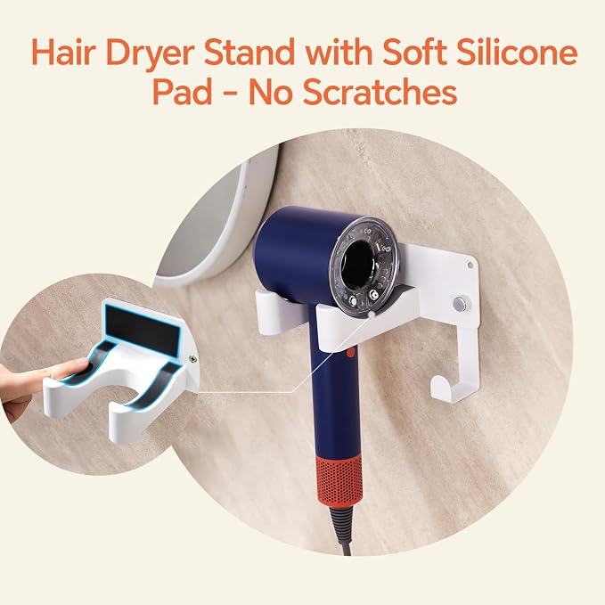 Dyson Hair Dryer Holder, Blow Dryer Holder Self Adhesive Hair Dryer Holder Wall - Image 2