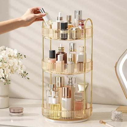360° Rotating Makeup Organizer, Large Capacity Skincare Organizer, 3 Tier - Image 4