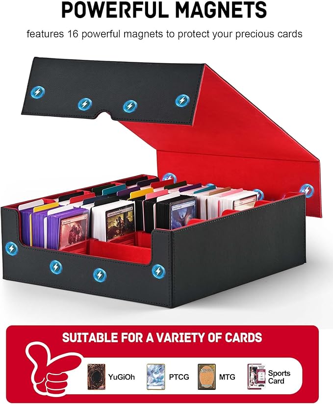 ZLCA Card Storage Box for MTG PTCG, Commander Deck Box Holds 3200+ Cards - Image 4