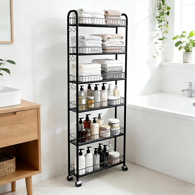 6in 6 Tier Slim Storage Cart - Image 4