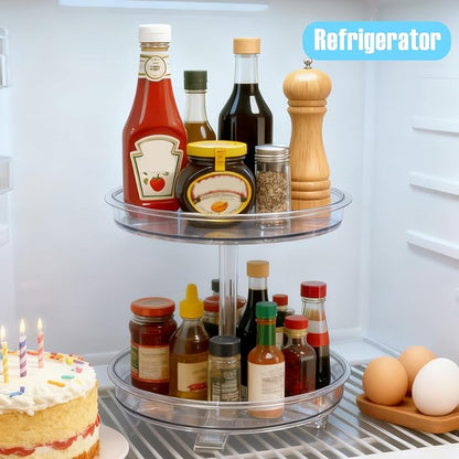 2 Tier Lazy Susan Organizer, 9.7 Inch Lazy Susan Turntable - Image 8