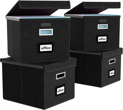 File Organizer Box with Lids, Collapsible File Folder Organizer | File Box with by Huolewa